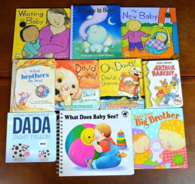 Lot 10 BROTHER SISTER NEW BABY themed Board Books Arthur David Smells Dada L2