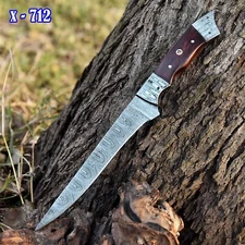 12” Custom Handmade Damascus Steel CHEF KNIFE Kitchen FILLET KNIFE
