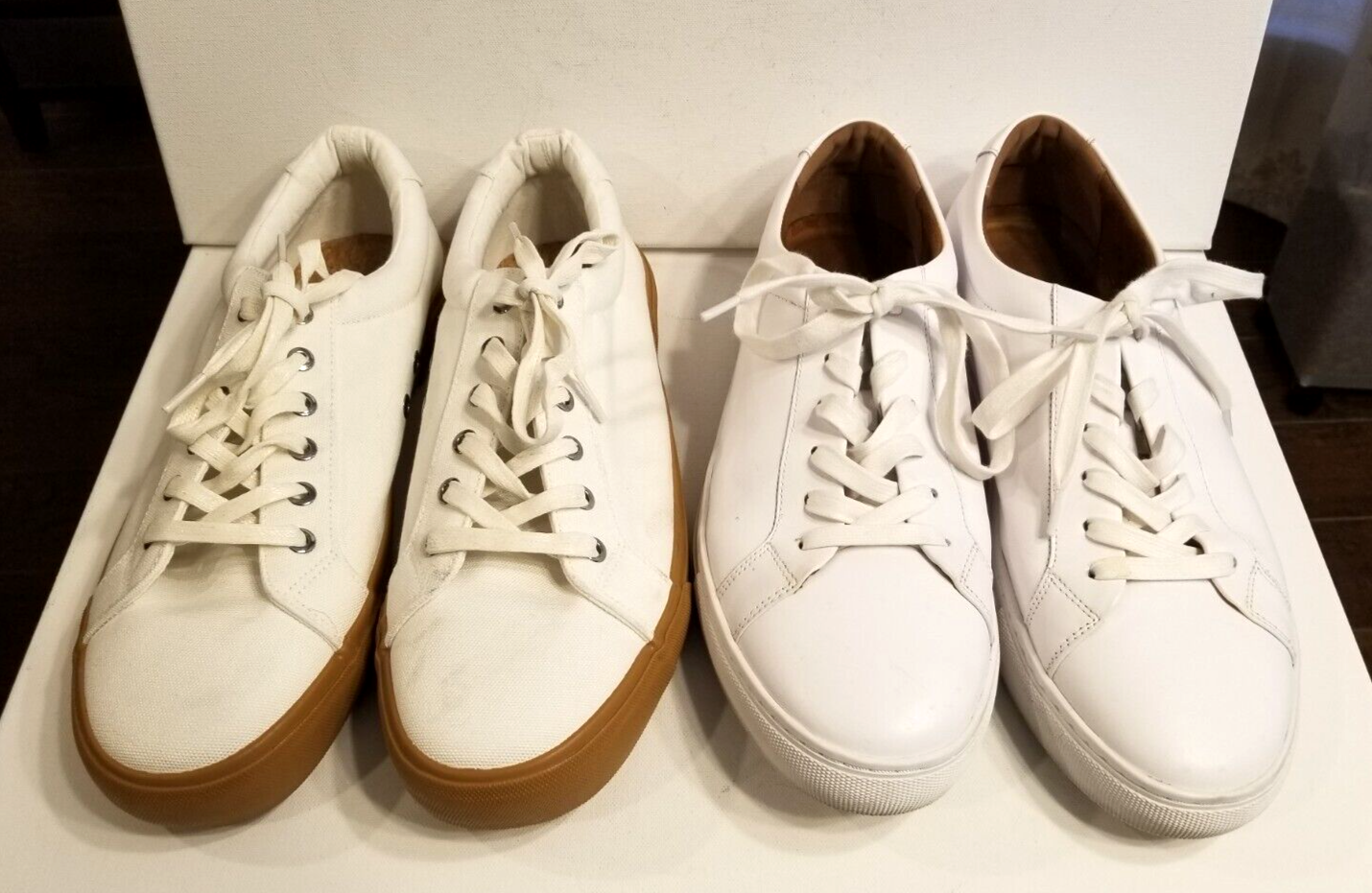 Lotto di 2 scarpe casual bianche New Republic by Mark McNairy da uomo taglia 11