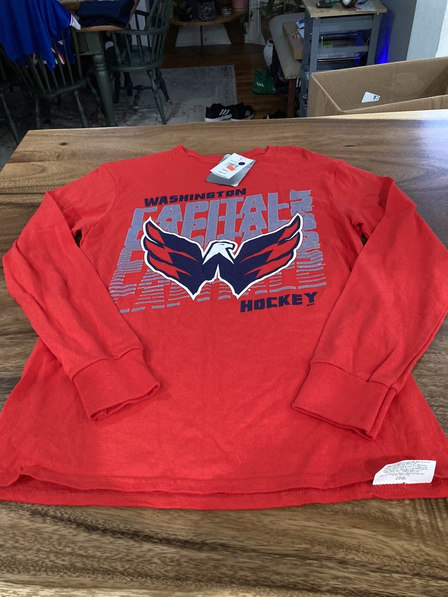 MENS MAJESTIC NHL Hockey WASHINGTON CAPITALS L/S SHIRT S SMALL RED