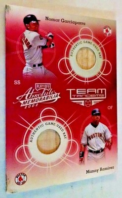 2002 Absolute Memorabilia Team Tandems Materials #TT5 Nomar Garciaparra Bat/Mann