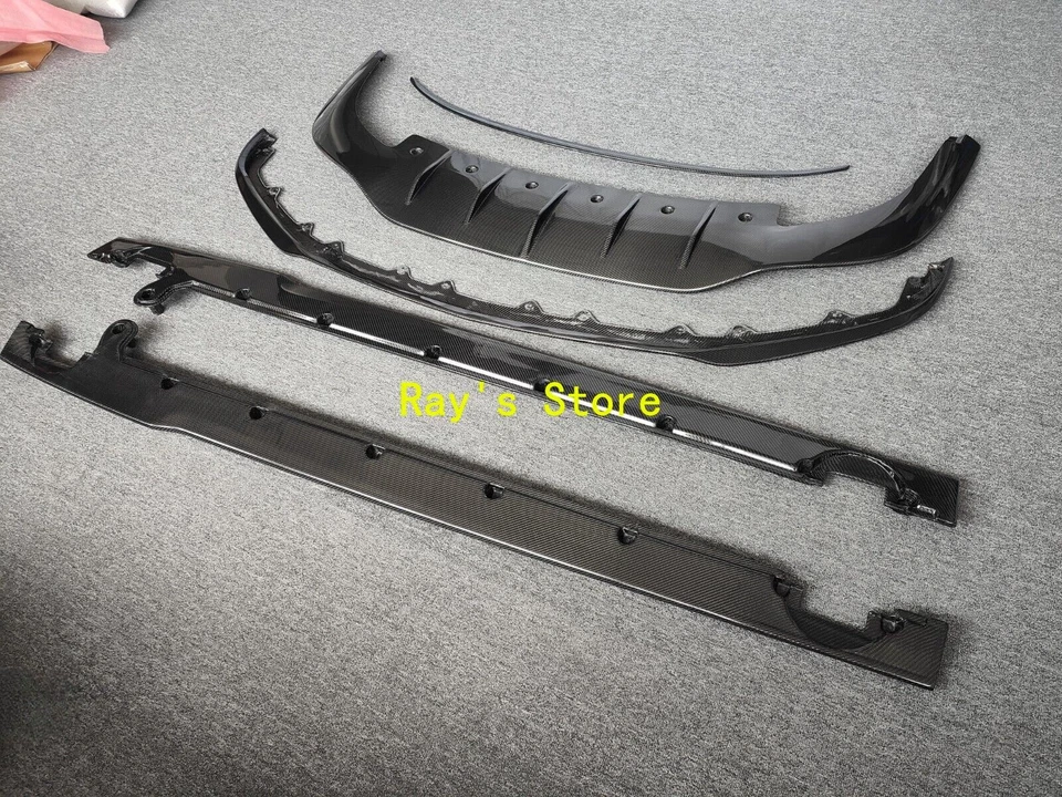 Faldas laterales de fibra de carbono labio delantero trasero difusor ala para Bentley Continental GT Foto 4 de 4