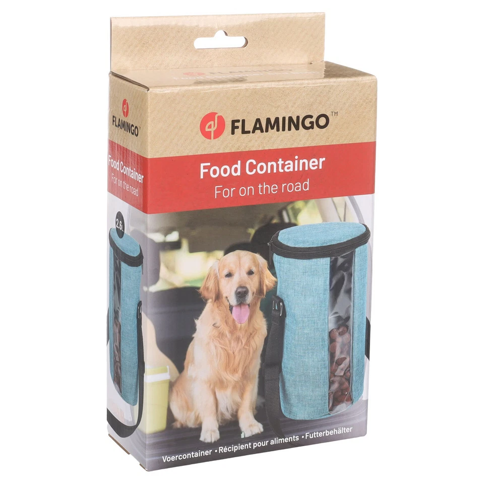 Flamingo Futtertonne Oben Blau 2,6L für Hunde - Praktischer Futterbehälter - Bild 3 von 4