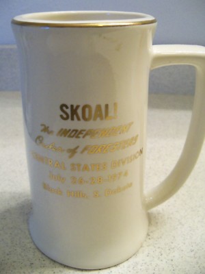 HTF IOF Independent Order of Foresters Ceramic Beer Mug~Buntingware