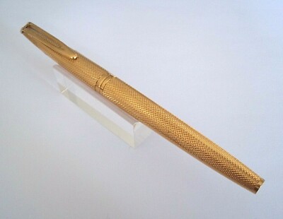 Stylo Plume Waterman CF Vintage - Motif Grains D'orge, Or Plaqué, Plume En Or