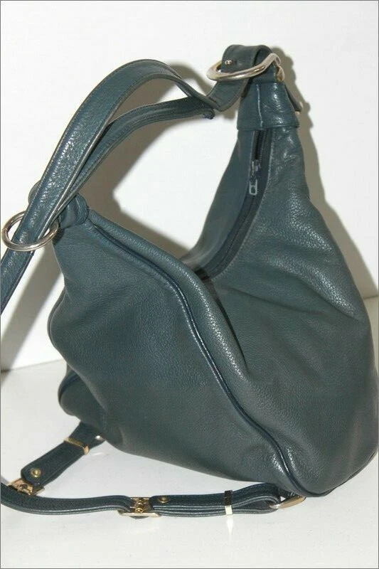 CLAUDE GERARD  Sac à Dos Cuir Grainé Vintage Gris Foncé TBE - Photo 3/4