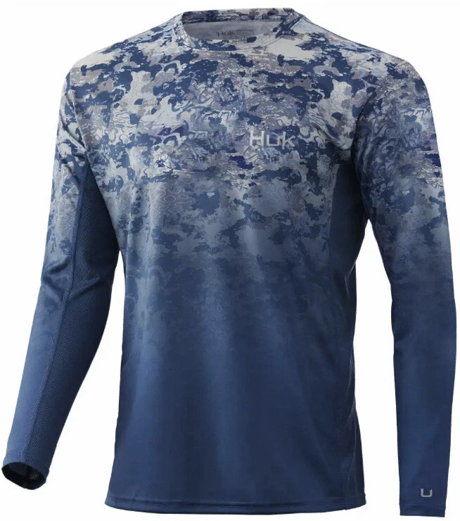 Men’s HUK Performance Fishing Tide Change Fade Long Sleeved Shirt - X-LARGE