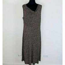 Talbots Dress Womens Maxi Abstract Geometric Print Sleeveless L