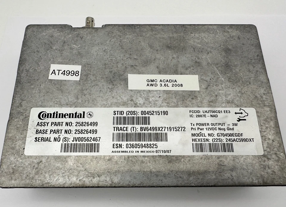 Unidad de módulo de computadora de control de comunicación OEM 07-16 GMC Acadia Continental Foto 2 de 4