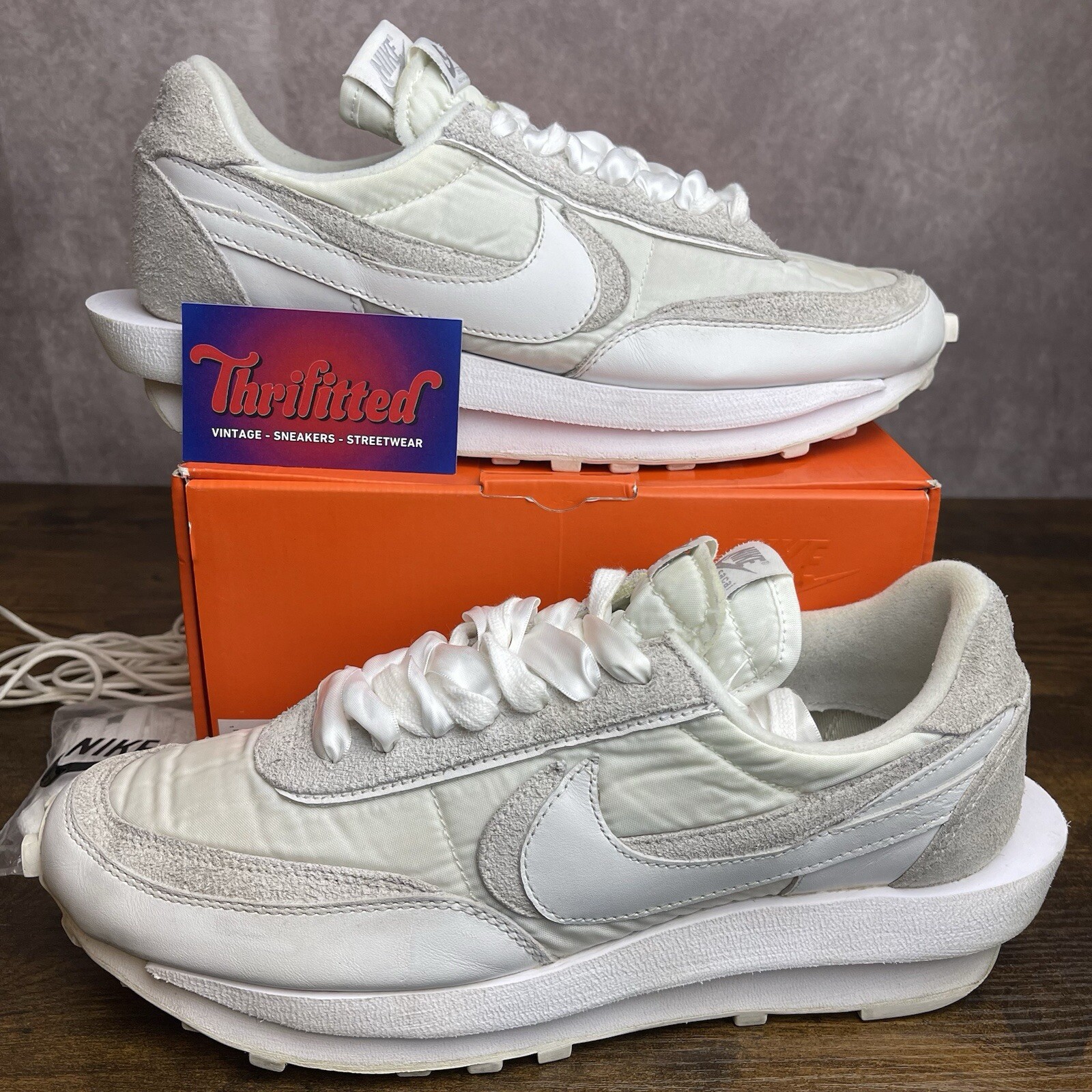 SACAI X NIKE Nike Sacai x LDWaffle Nylon Bianco Taglia 11 BV0073 101 OG Rare Sneakers Uomo Palestra