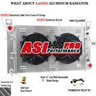 28" 3 Row Radiator&Shroud Fan For 99-13 Chevrolet Silverado 1500 2500 GMC Sierra