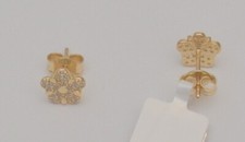14k yellow gold flower stud earrings