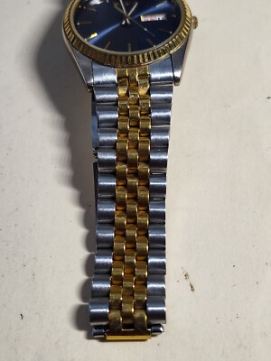 古銭　色々 Vintage 1990s Men's PULSAR Two-Tone Silver Dial Watch Day/Date