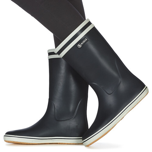 Stivali Stivaletti Donna Pioggia AIGLE Scarpe Autunno Inverno Righe Blu  Nero Ros | eBay