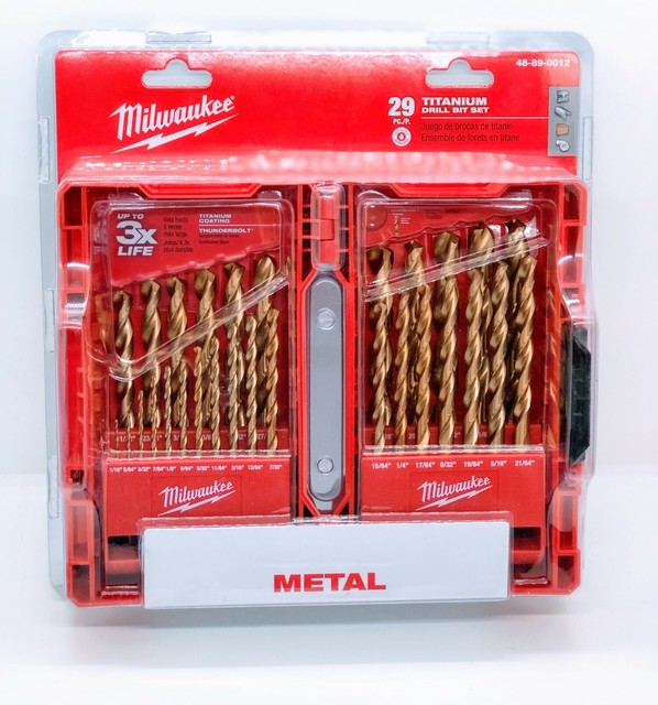 Milwaukee 48890012 Thunderbolt Titanium Coated Drill Bits 29 Pieces 