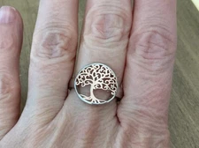Gorgeous  Two Tone Rose Sterling Silver Tree Of Life Family Love  Ring Sz 8.25