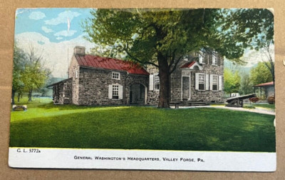 .01 POSTCARD - USED - GENERAL WASHINGTON'S HDQTS, VALLEY FORGE, PA. - TAPE
