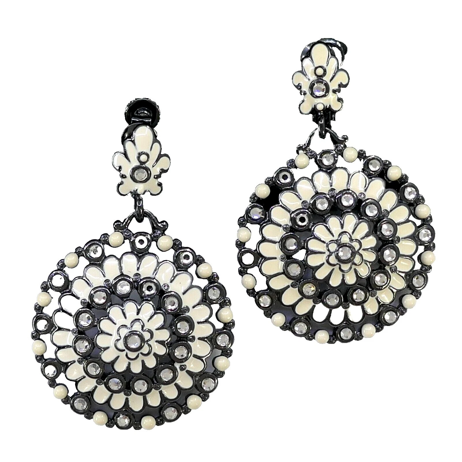 Joan Rivers Crystal Enamel Fashion Earrings