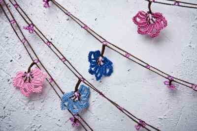 Oya Crochet Necklace Needle Lace 148.43'' BRAND NEW FAST Shipment halime-005