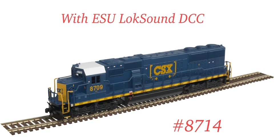 N Scale Atlas 40003985 SD60 CSX YN3B #8714 w/DC DCC ESU LokSound Diesel Engine - Image 3 of 4