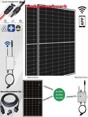 Balkonkraftwerk 1150W/800W Solaranlage Steckerfertig WIFI Growatt 800W