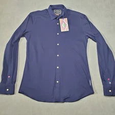Scotch Soda Shirt Mens Large Blue Long Sleeve Navy With Tags