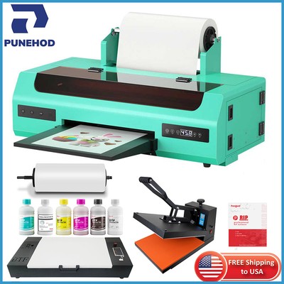 PUNEHOD A3+L1800 Roller DTF Printer+Oven+Heat Press Home DIY T-shirt Bundle