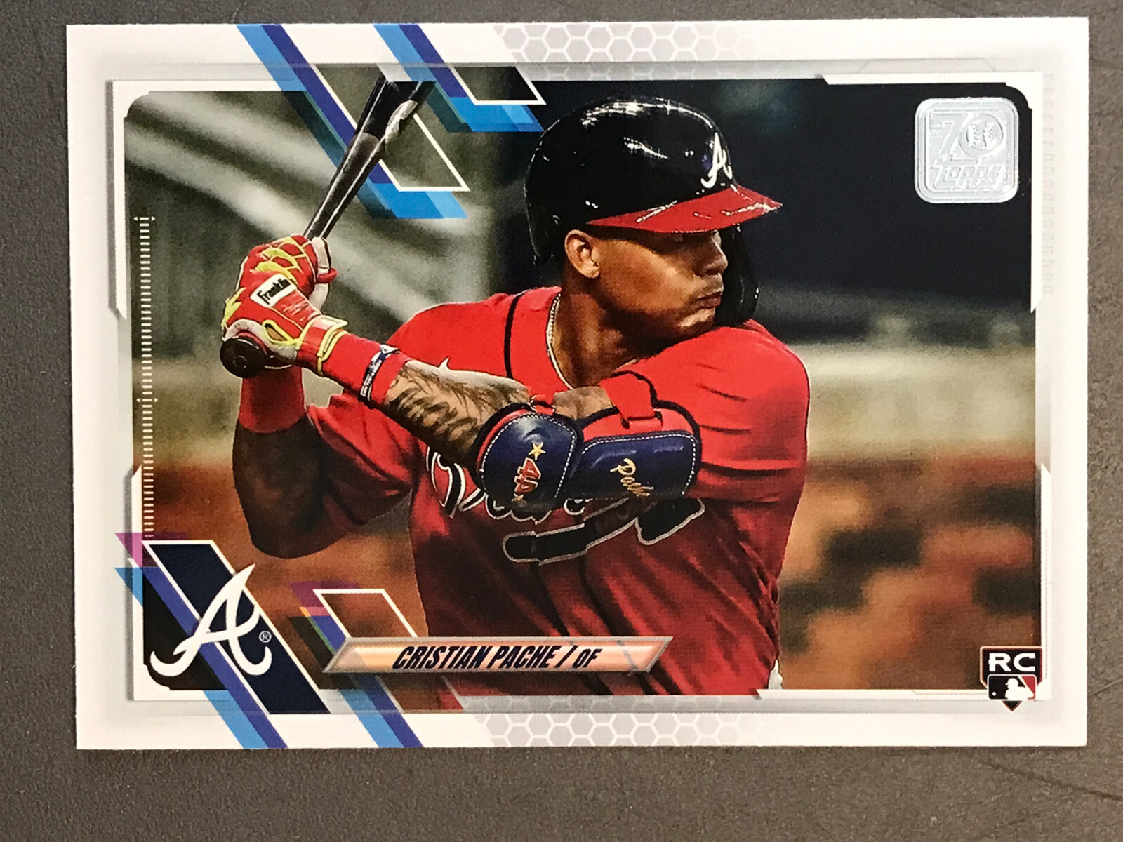 Cristian Pache 2021 Topps Series 1 RC Rookie Card SP Photo Variation 187 Braves