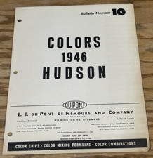 Original 1946 Hudson Dupont Paint Color Chip Sales Brochure 46