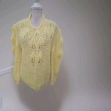 Vintage Sweater Womens Hand Made in Italy Mohair Blend Sweater Small Oversized