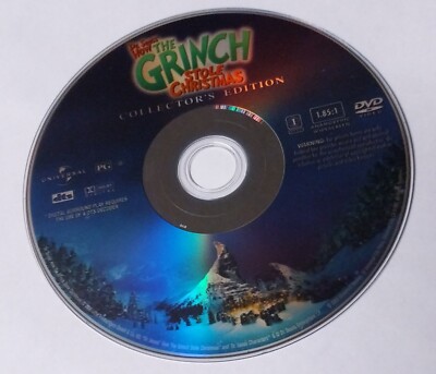 How the Grinch Stole Christmas DVD Disc Only Comedy Jim Carrey Widescreen Good!