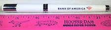 B OF A  BANK OF AMERICA WHITE & SILVERTONE TRIM BALL POINT PEN POCKET CLIP LOGO