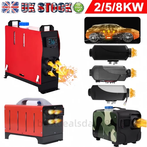 12V-24V Air Diesel Night Heater 2KW 5KW 8KW LCD Thermostat RV Truck Camper UK