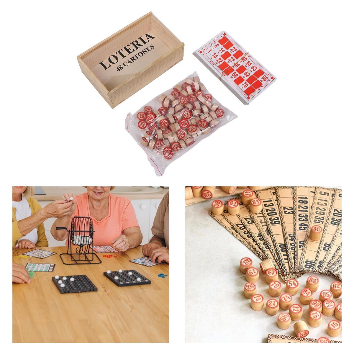 Jeu De Loto Russe Traditionnel En Bois – 90 Fûtons Numérotés, Cartes Souples, Sac En Tissu – Parfait Pour Des Soirées En Famille