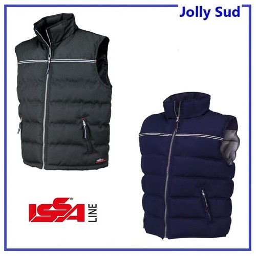 Gilet da Lavoro Imbottito Smanicato Uomo ISSA Giubbotto Senza Maniche Blu e  Nero | eBay