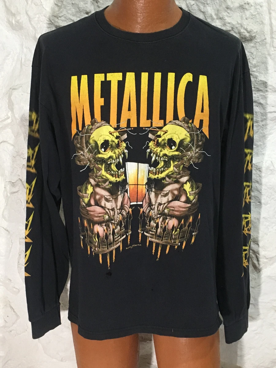Vintage METALLICA Pushead double sided Long Sleeve T-SHIRT sz XL Y2K