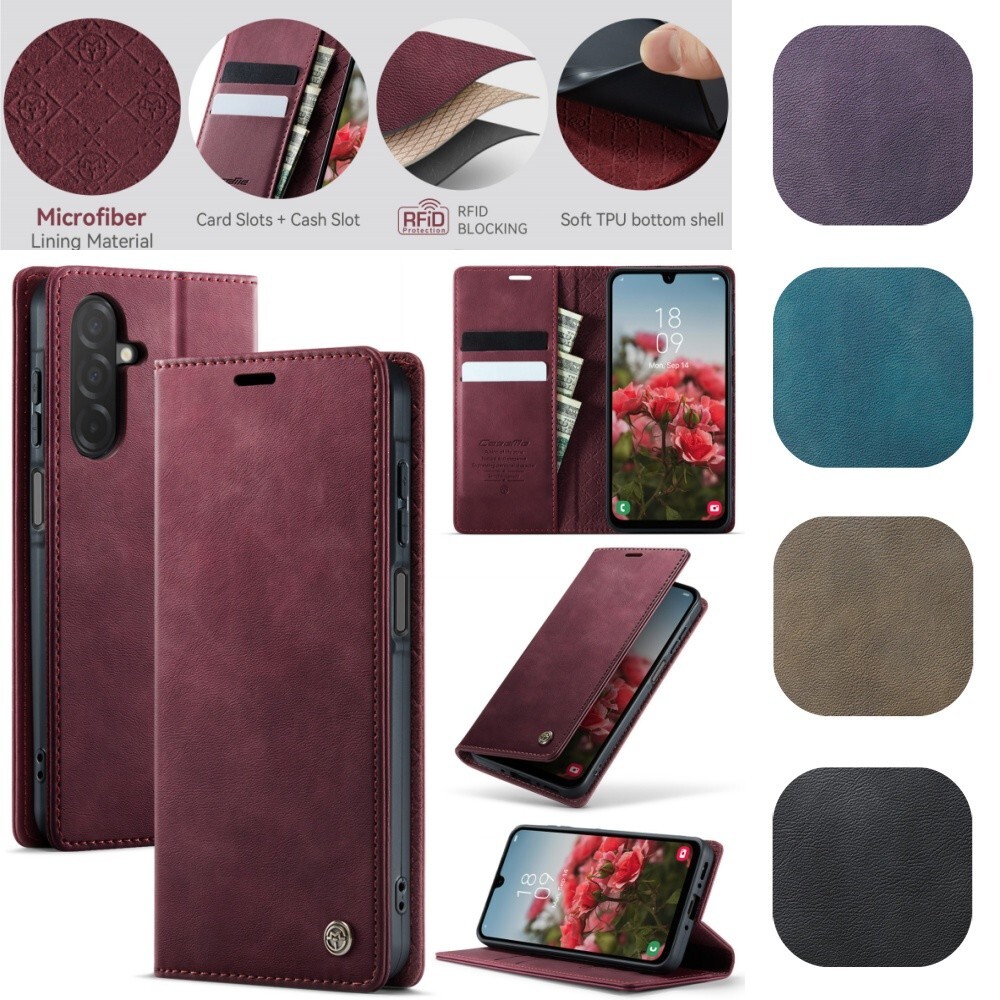 NEW For Samsung Galaxy A16 A15 A56 A55 5G Flip PU Leather Wallet Card Stand Case