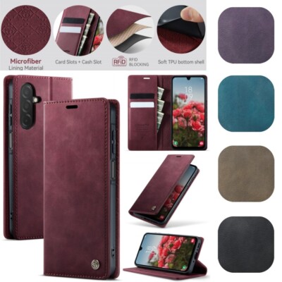 NEW For Samsung Galaxy A56 A55 5G Flip PU Leather Wallet Card Stand Back Case