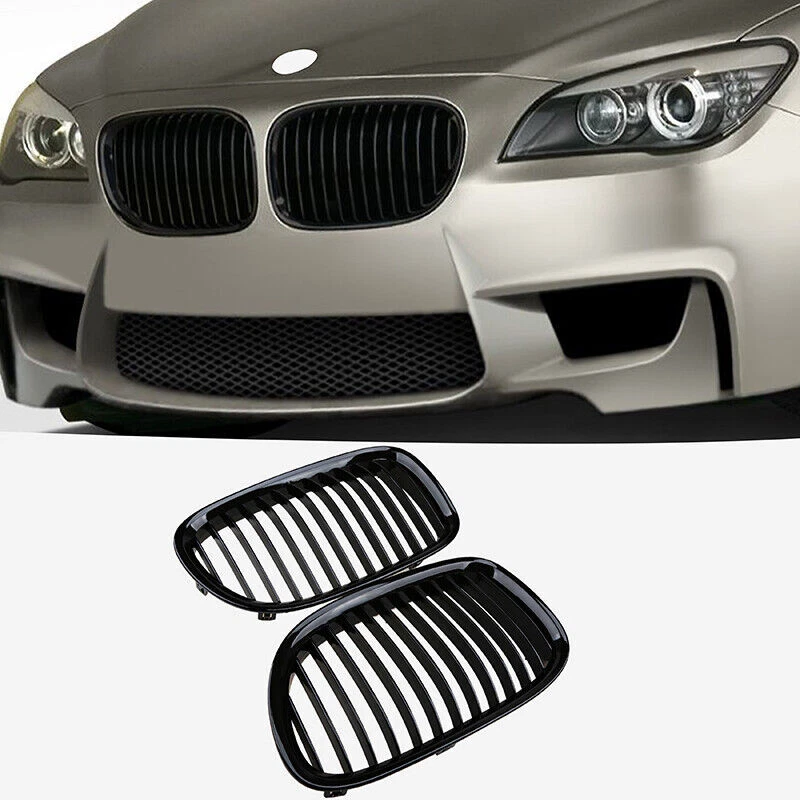 For BMW 740i 750i 760i 740Li 750Li xDrive 09-12 Front Gloss Black Kidney Grille - Image 3 of 4