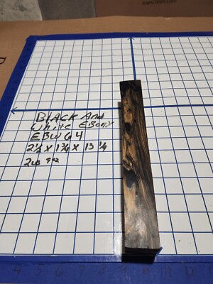 Black and White Ebony  Wood turning  blank  2 1/2 ''x 1 3/4''x 13 1/4 '' EBW64