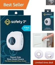 Safety 1st Parent Grip Door Knob Covers - 4 Pack, Child-Proof Design in White