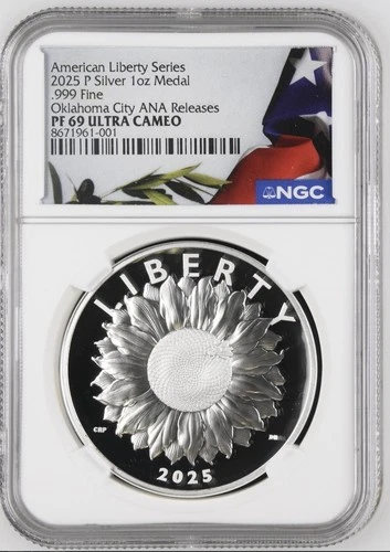 2025 P NGC PF69 American Liberty 1 OZ Silver Proof Medal - ANA SHOW RELEASES -
