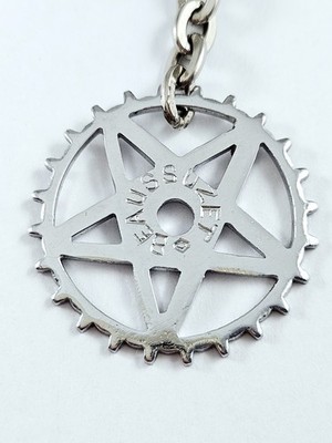 Schlüsselanhänger Rad T our de France Pedalier BEAUSSUZET Metall 1960er Silber