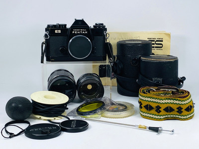 Honeywell Pentax ES 35mm SLR Camera Bundle SMC Takumar 50mm F 1.4 TESTED