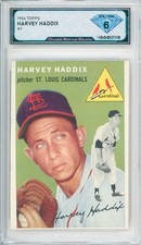 1954 Topps HARVEY HADDIX #9 💎 DSG 6 EX/NM
