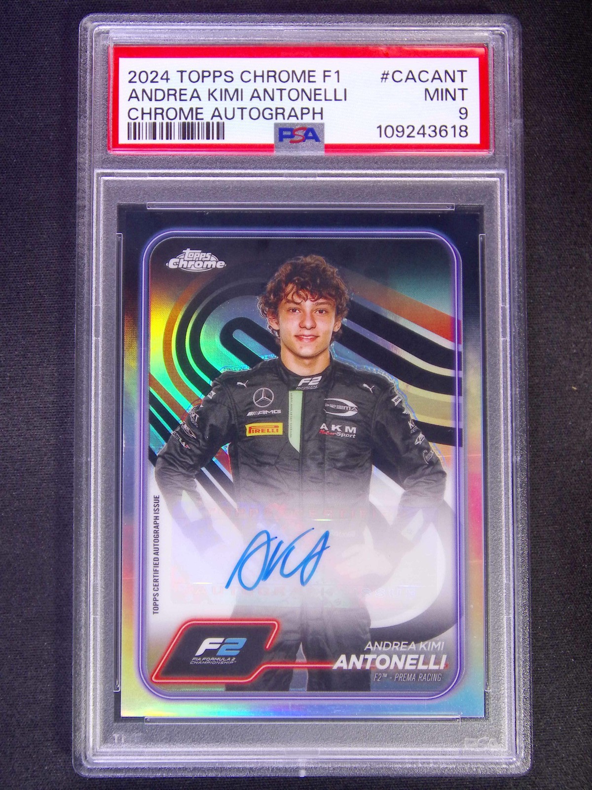 2024 Topps Chrome F1 Kimi Antonelli #CACANT Auto Refractor PSA 9