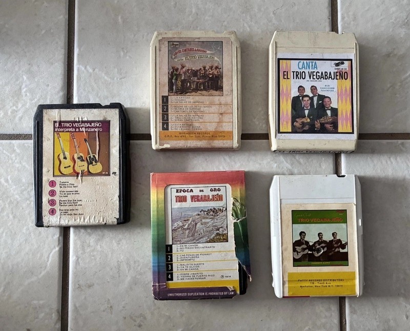 4 TRIO VEGABAJEÑO 8 Track Cartridge Tapes - Epoca de Oro, Manzanero, Navidad