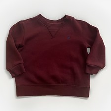 Ralph Lauren Baby Sweatshirt 24 Months Maroon Navy Pony Logo Pullover Polo