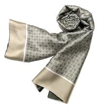 Men's Silk Scarves in Gift Box (Paisley-Stone-Beige)
