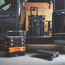 Tool Box Storage System 3 Piece Stackable Cases with Organiser & Latches